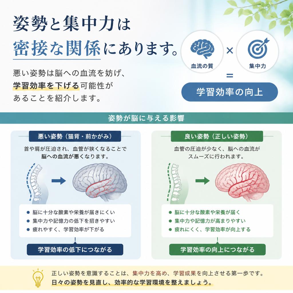 姿勢が集中力に与える影響