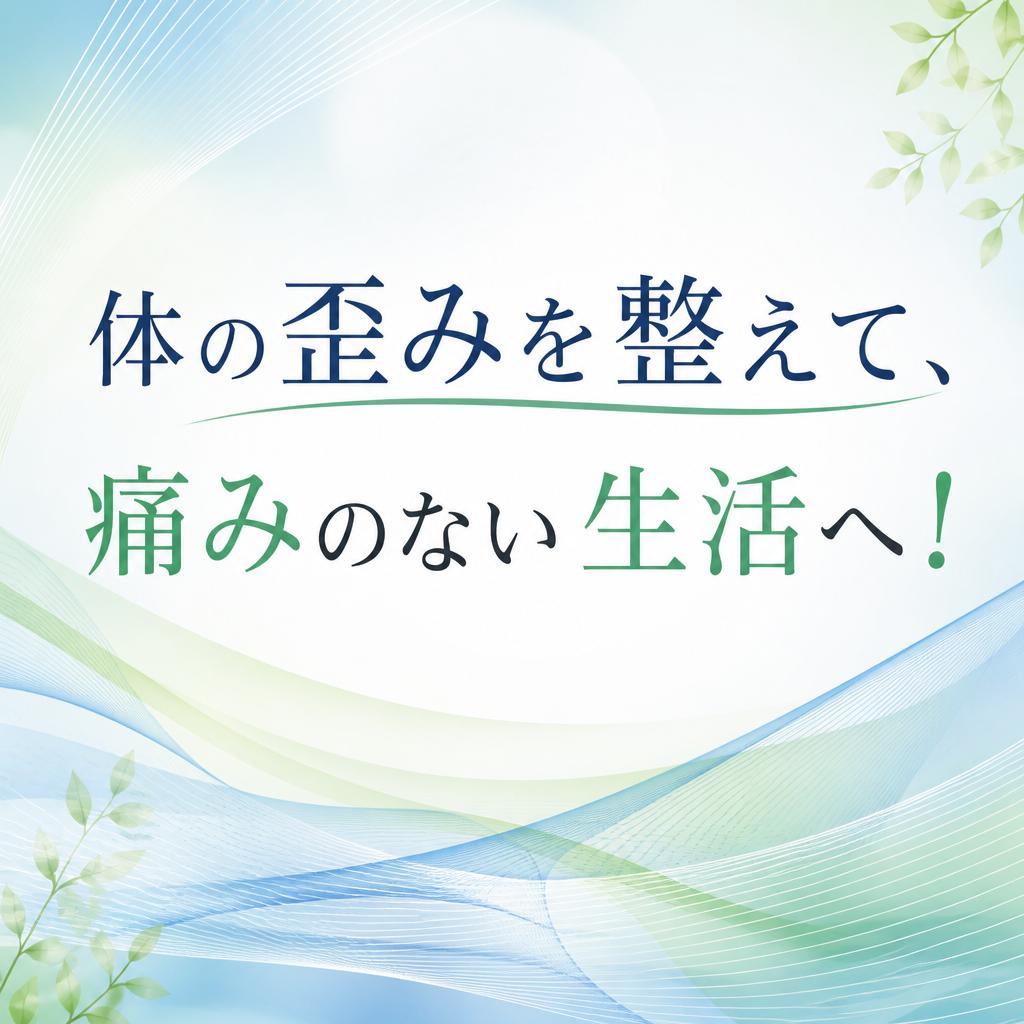 体の歪みを整えて、痛みのない生活へ！