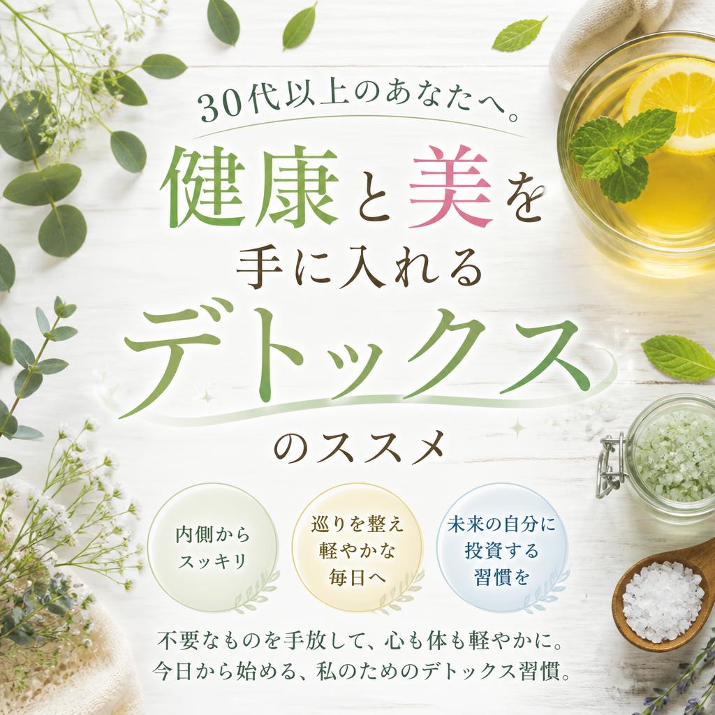 30代以上のあなたへ。健康と美を手に入れるデトックスのススメ