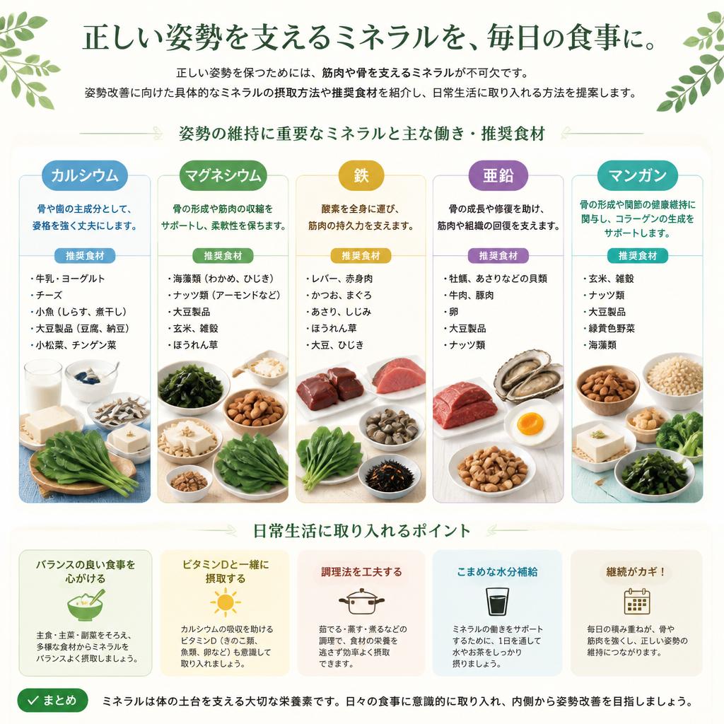 姿勢改善に繋がるミネラル摂取