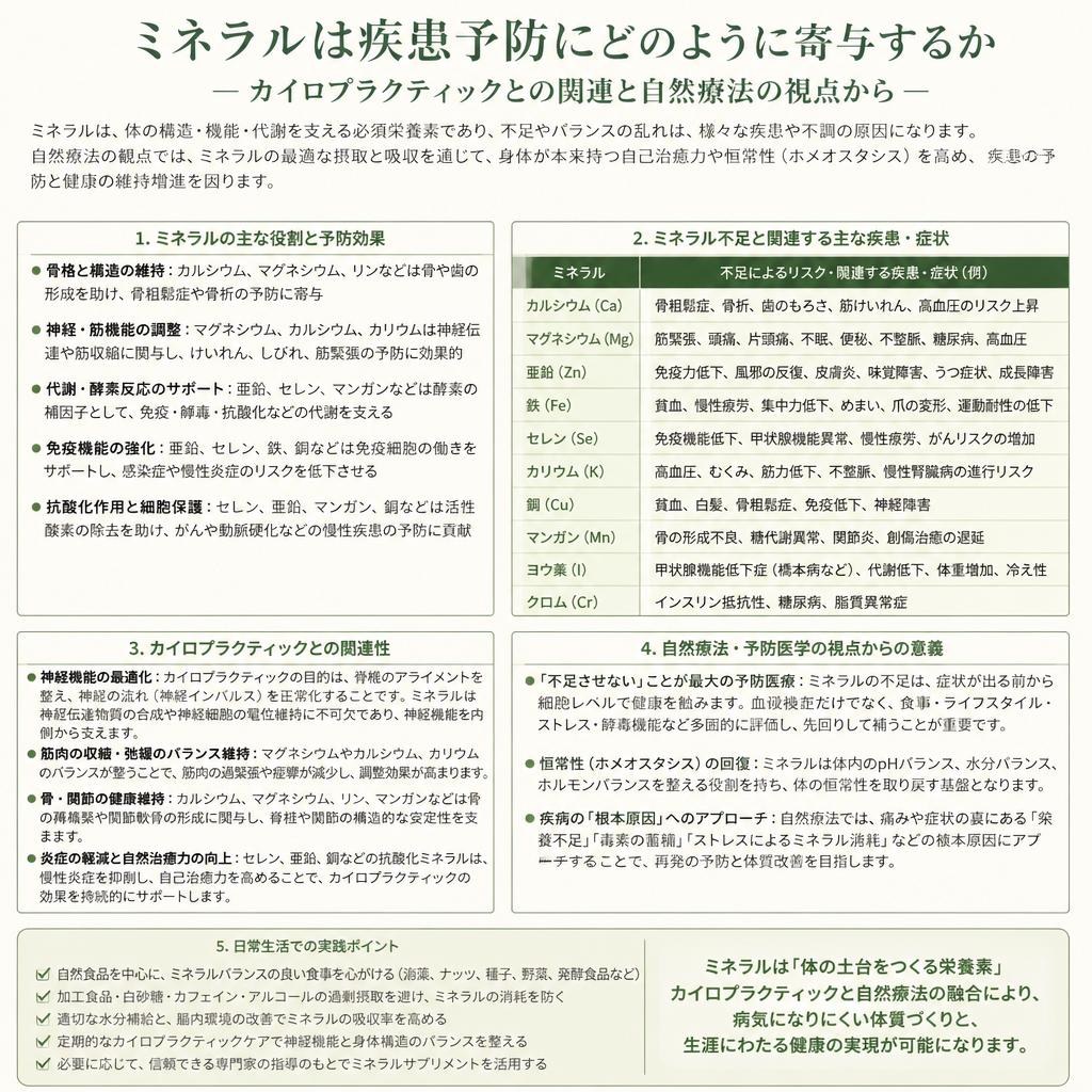 疾患予防としてのミネラルの役割