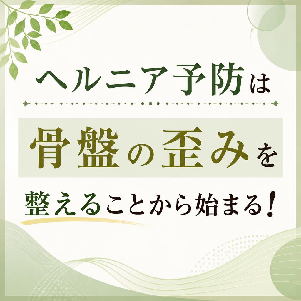 ヘルニア予防は骨盤の歪みを整えることから始まる！