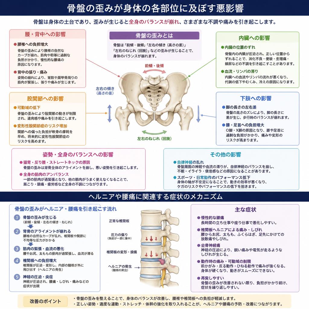 骨盤の歪みがもたらす身体への影響