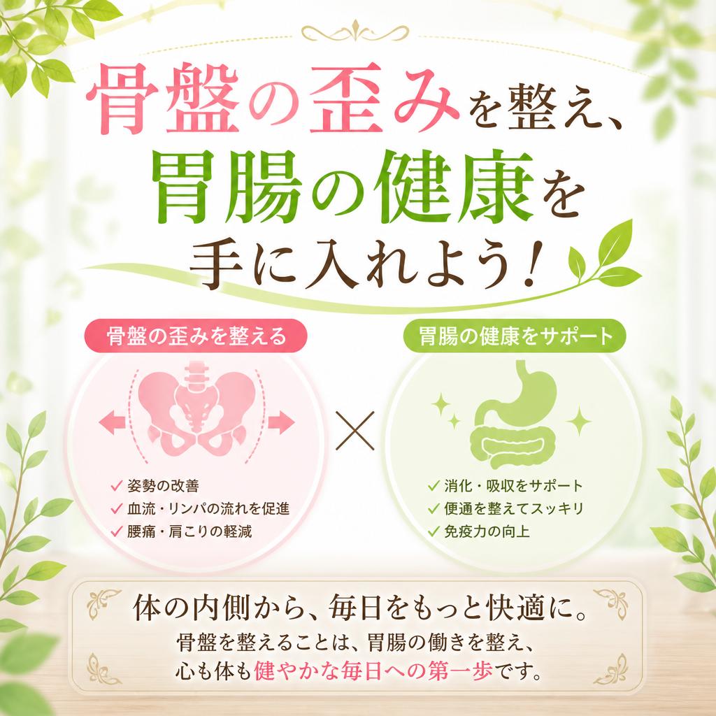 骨盤の歪みを整え、胃腸の健康を手に入れよう！