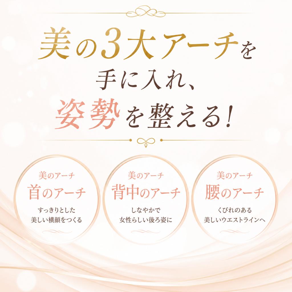 美の3大アーチを手に入れ、姿勢を整える！