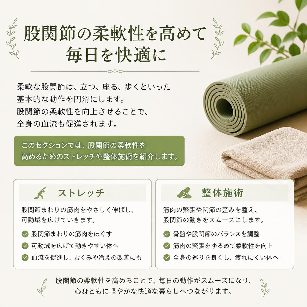 股関節の柔軟性を高めるための方法