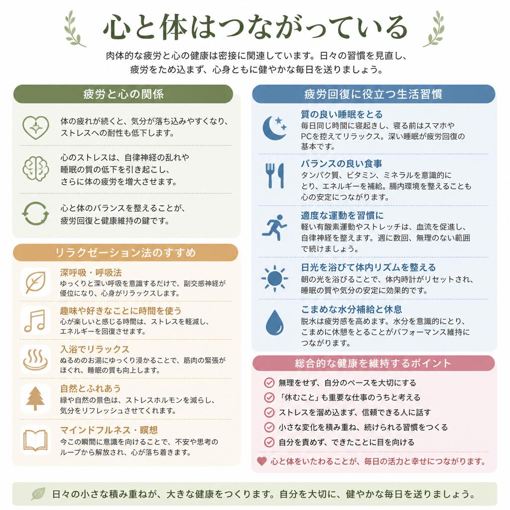 4. 疲労回復と心の健康の重要性