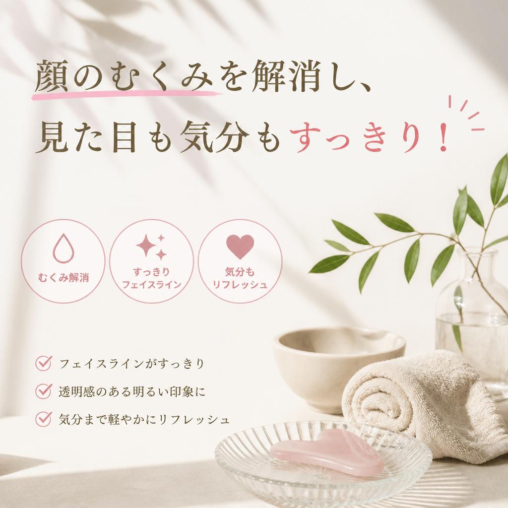 顔のむくみを解消し、見た目も気分もすっきり！