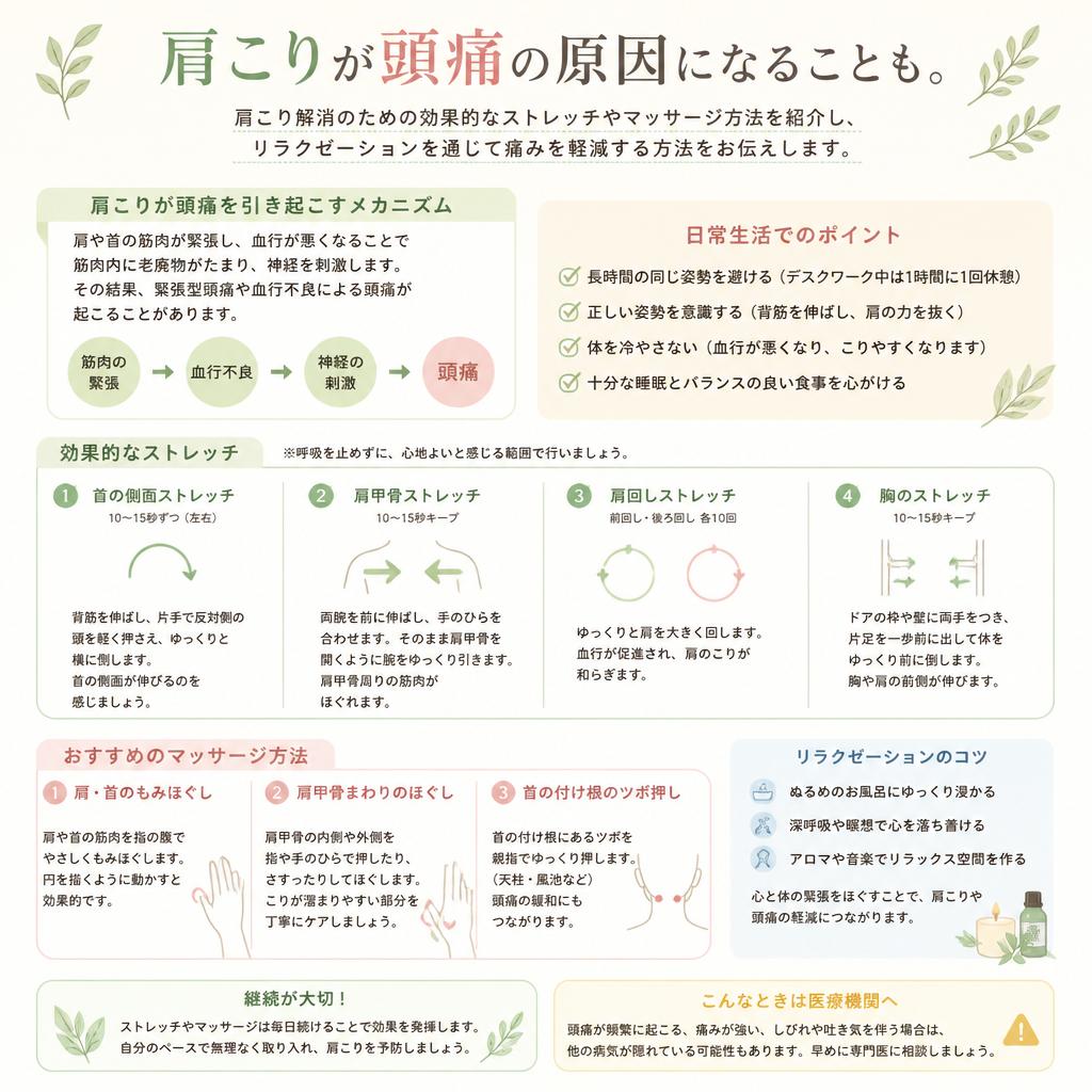 肩こり解消法とリラクゼーション