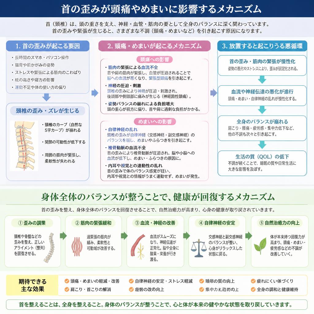 首の歪みが及ぼす影響
