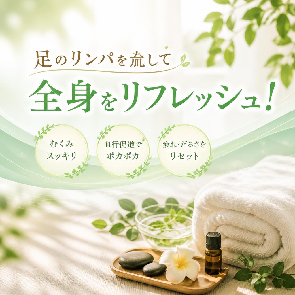 足のリンパを流して全身をリフレッシュ！