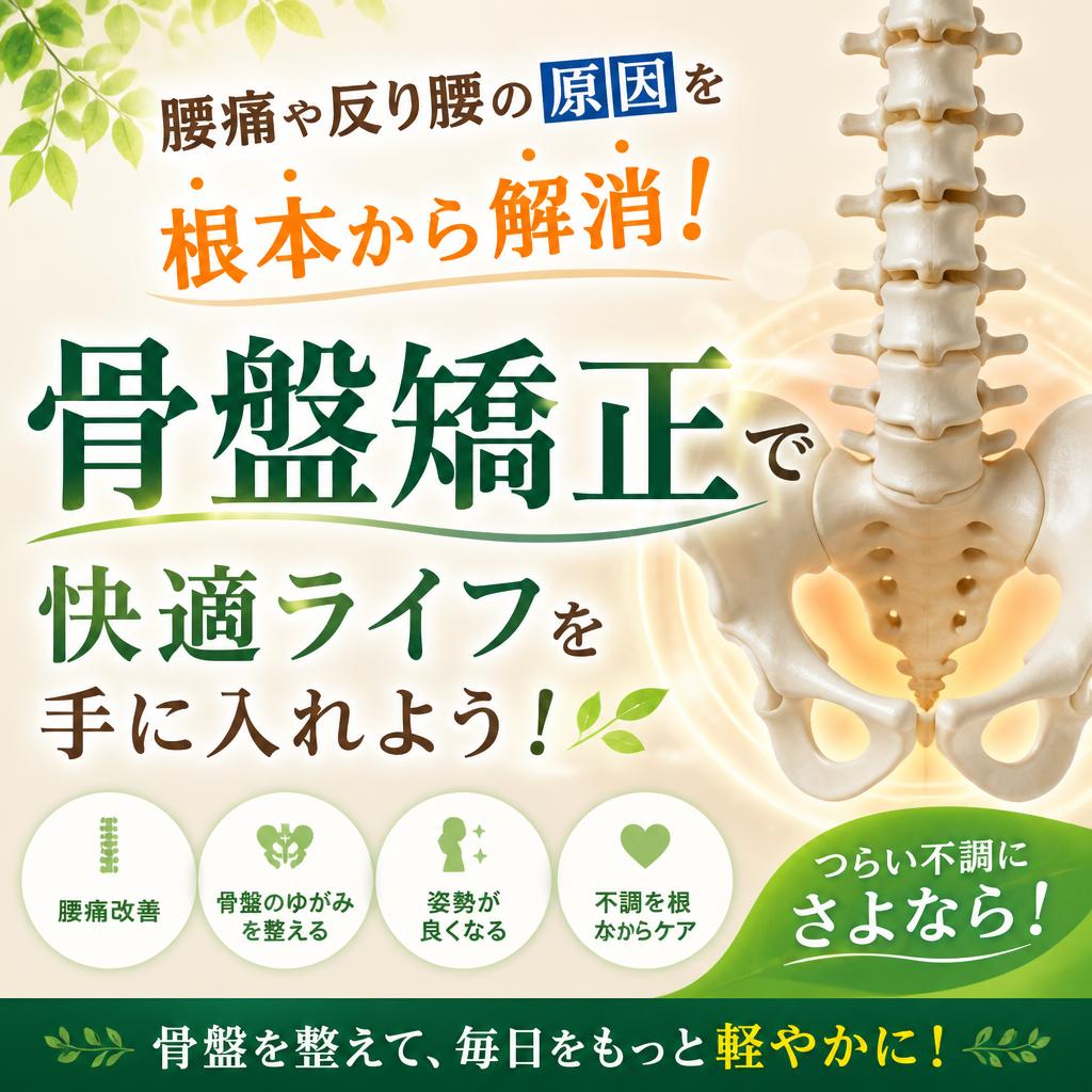 腰痛や反り腰の原因を根本から解消！骨盤矯正で快適ライフを手に入れよう！