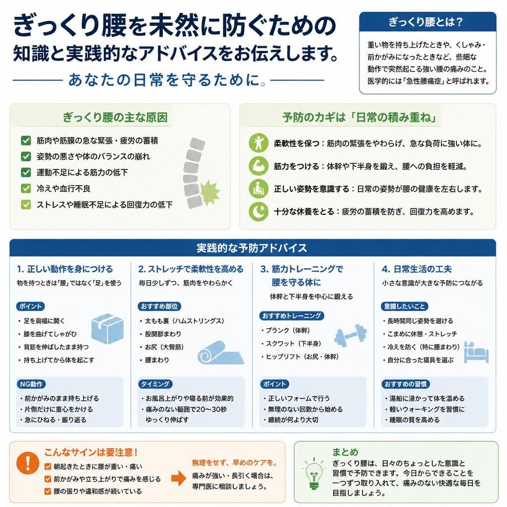 ぎっくり腰予防の重要性