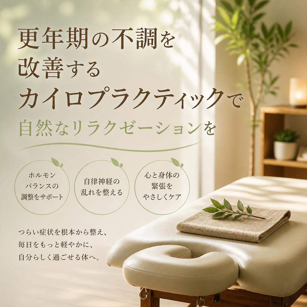 更年期の不調を改善するカイロプラクティックで自然なリラクゼーションを