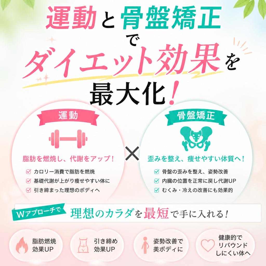 運動と骨盤矯正でダイエット効果を最大化！