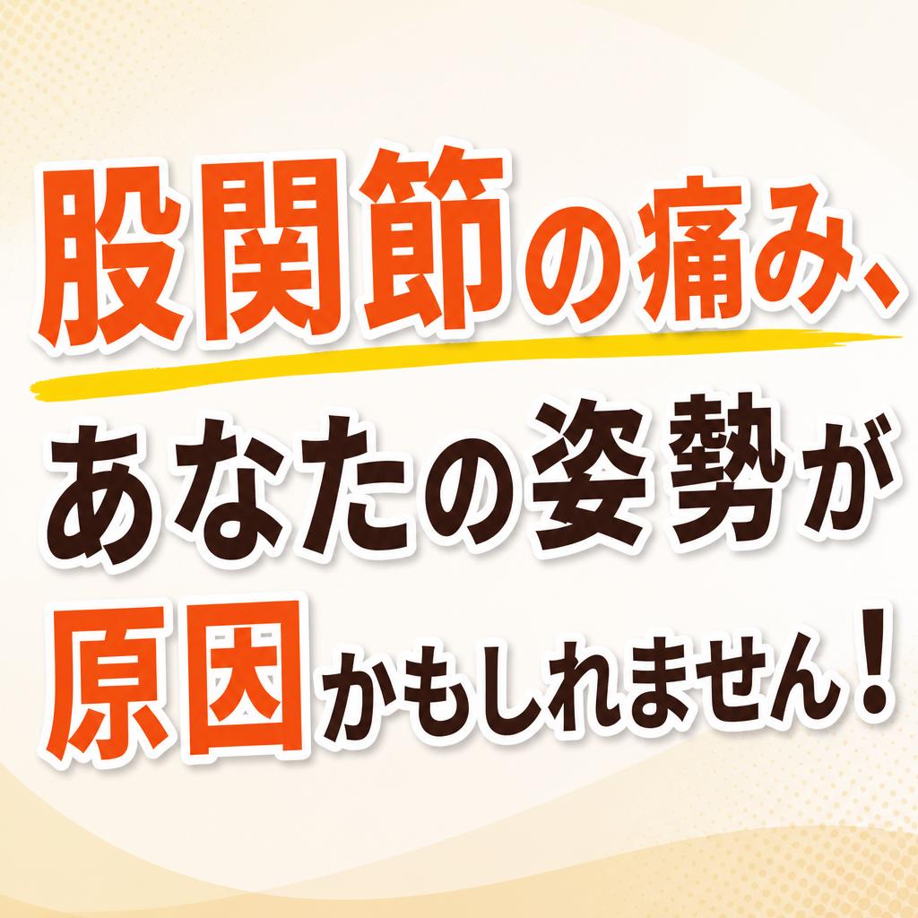 股関節の痛み、あなたの姿勢が原因かもしれません！