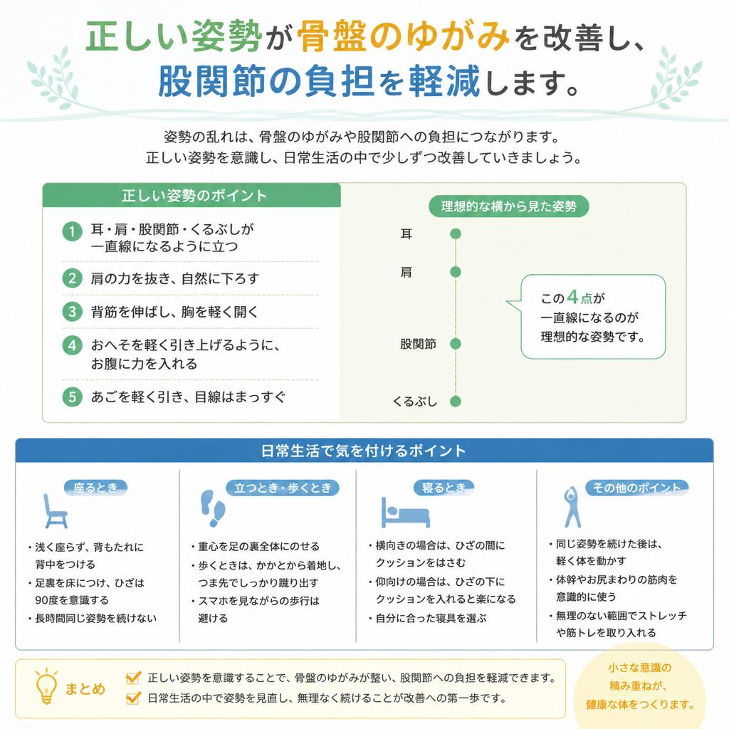 姿勢を改善することで痛みを軽減