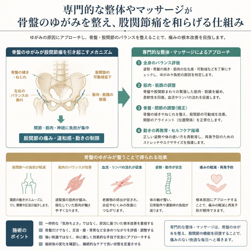 整体とマッサージで骨盤を整える