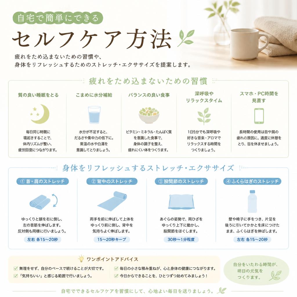 疲労回復につながるセルフケア