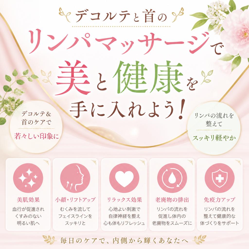デコルテと首のリンパマッサージで美と健康を手に入れよう！