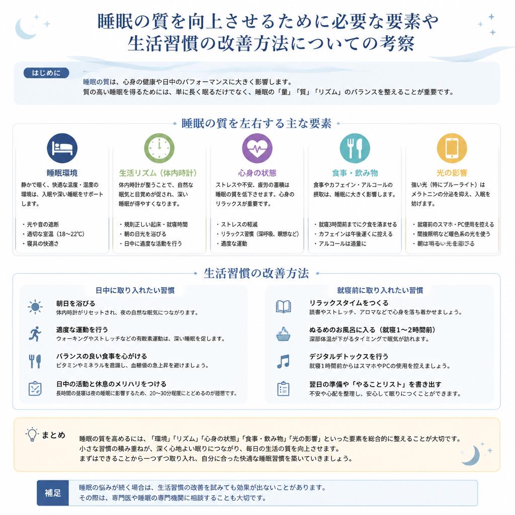 3. 質の高い睡眠を得るためのポイント