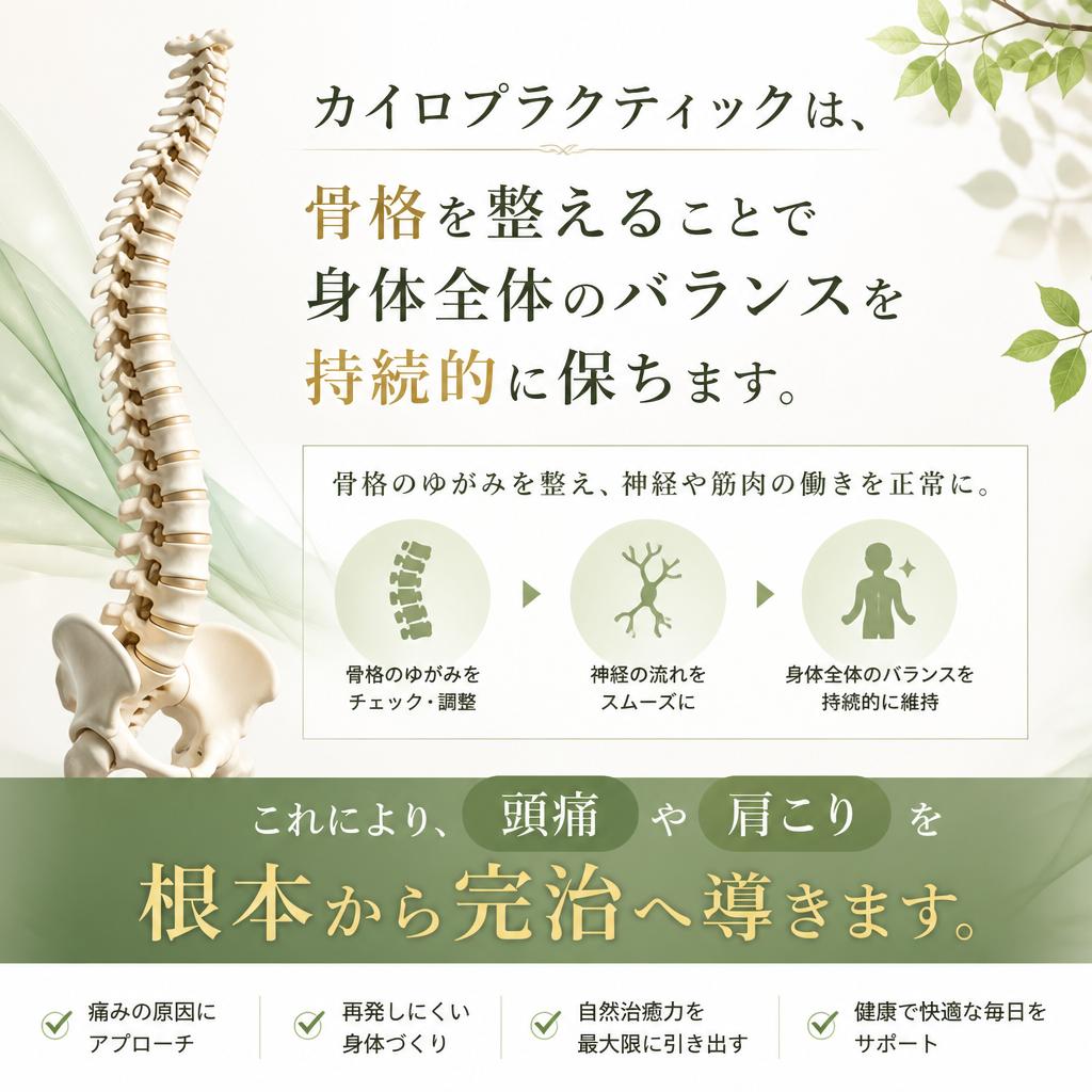 カイロプラクティックの力で根本から改善！