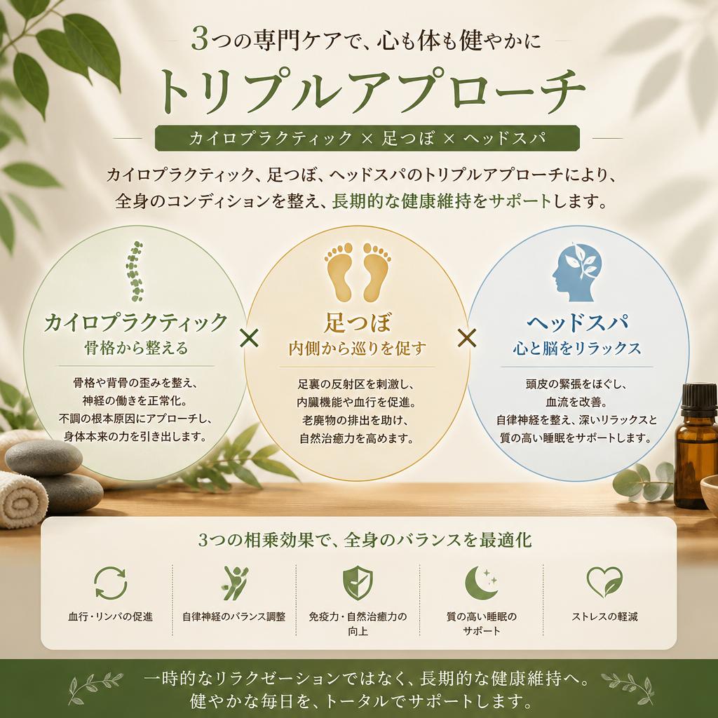 トリプルアプローチで提供する健康維持