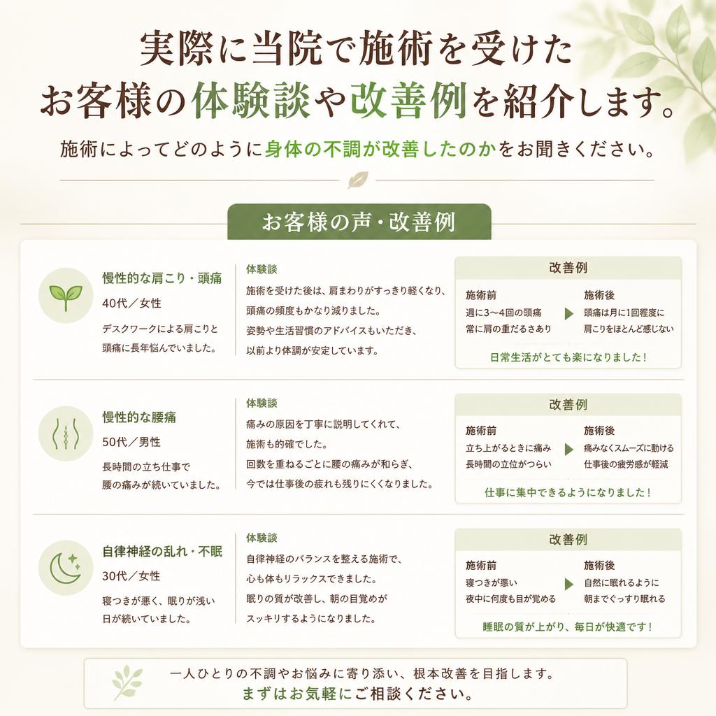 実際のお客様の声