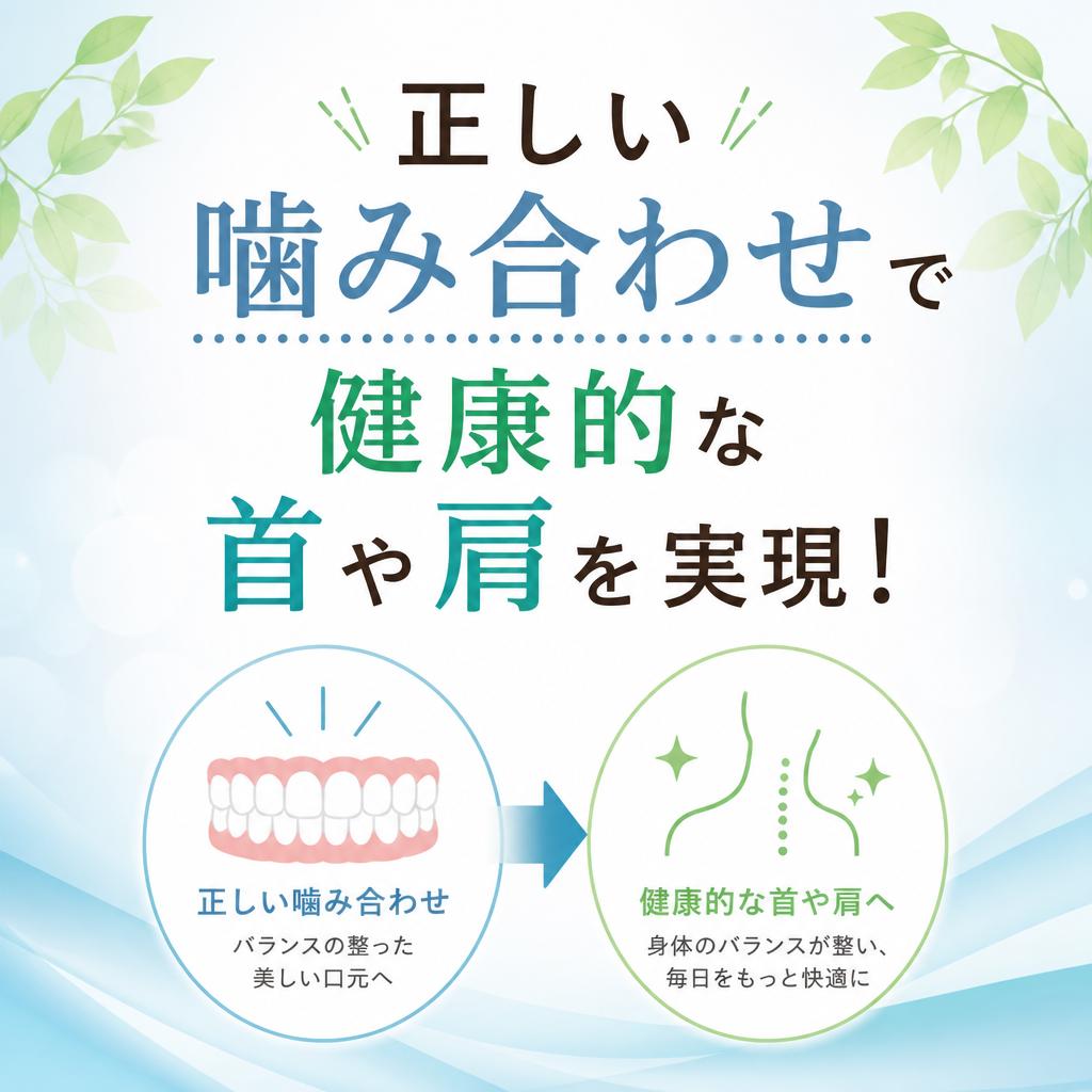 正しい噛み合わせで健康的な首や肩を実現！