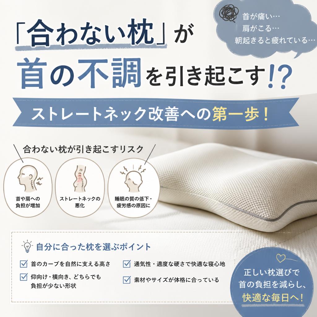 「合わない枕」が首の不調を引き起こす！？ストレートネック改善への第一歩！