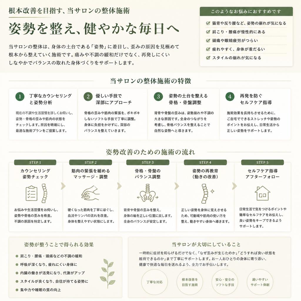 整体による姿勢改善アプローチ