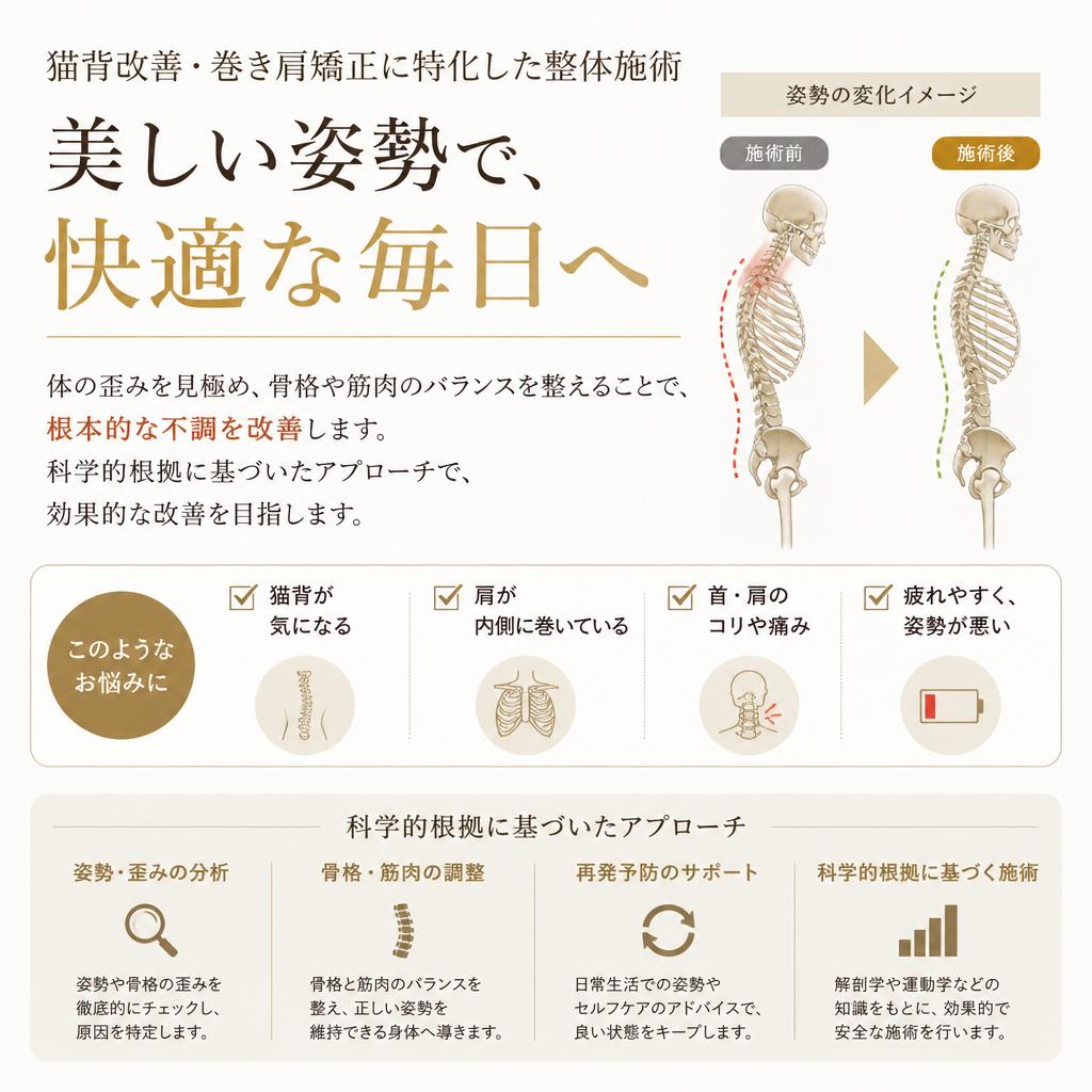 整体のアプローチで姿勢改善