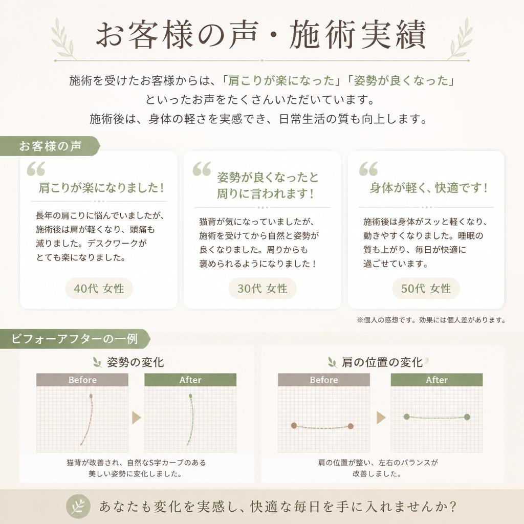 施術後の効果を実感!