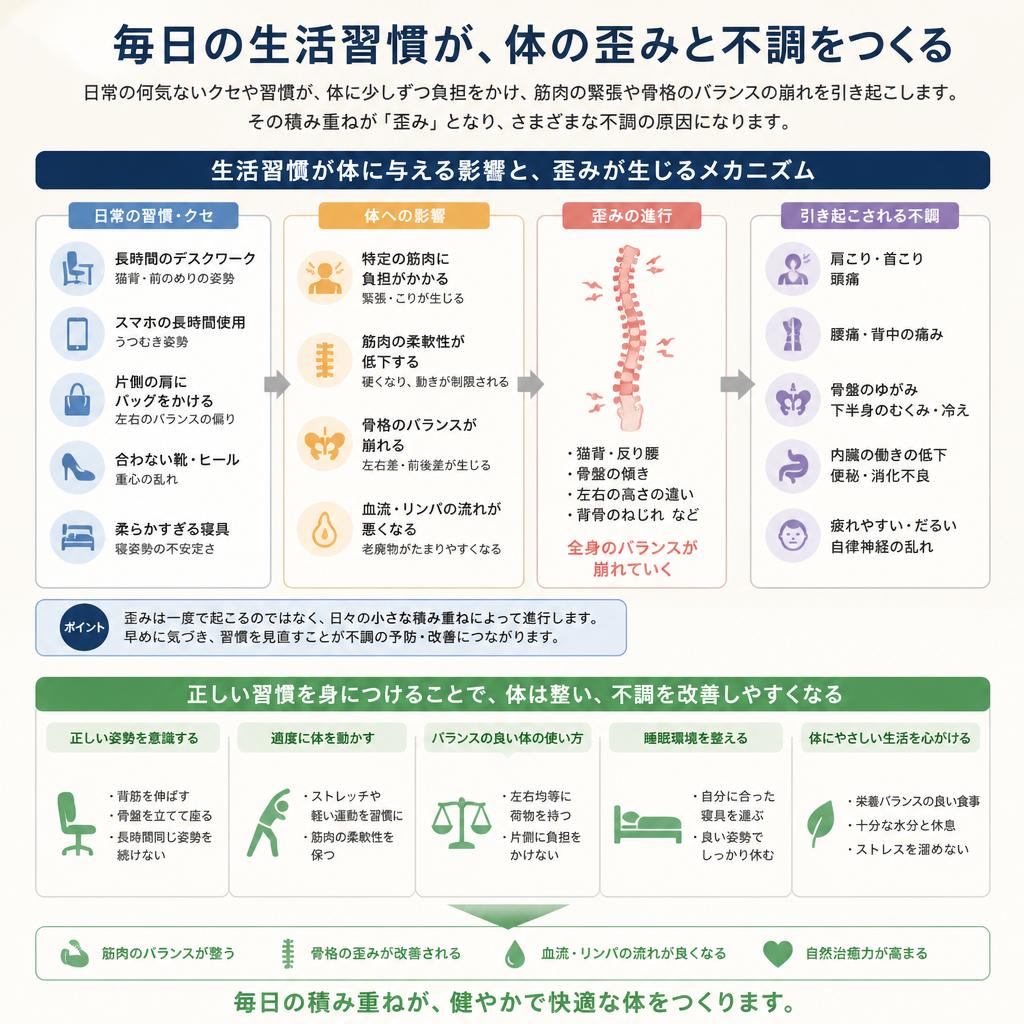 生活習慣と体の歪みの関係